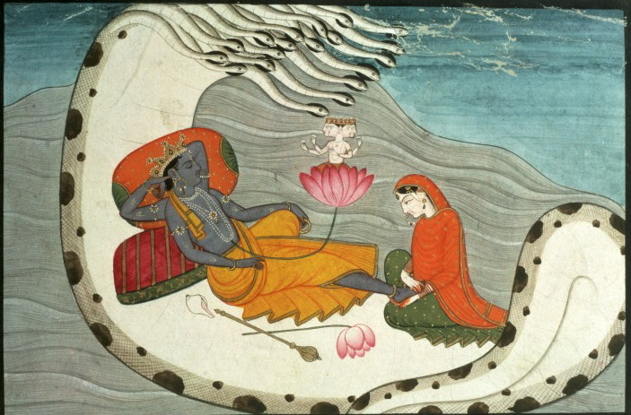 Unknown Artist, India - Vishnu And Lakshmi On Shesha Naga